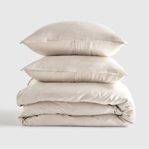 NWT QUINCE Bamboo Duvet Cover Set Twin Sand 2612